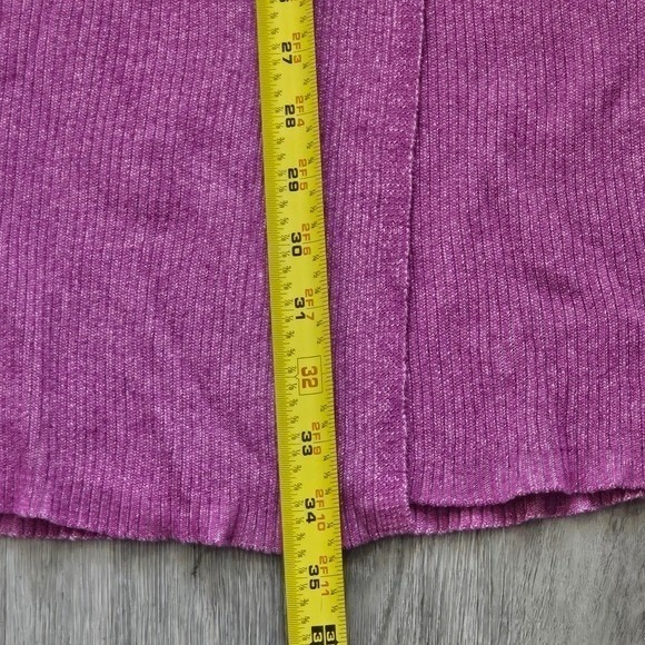 FREE PEOPLE Skirt M Borderline Midi Wrap High Rise Slit Knit Skirt Size L - Picture 8 of 8